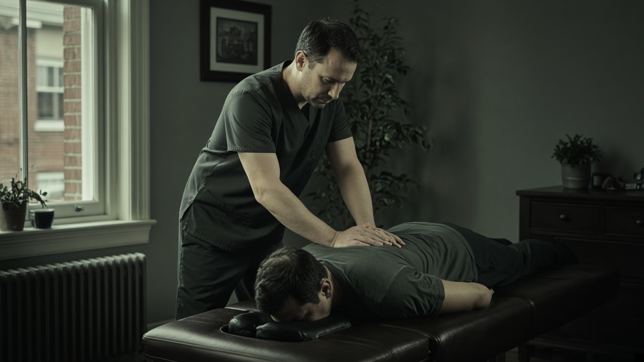 Adjustment on the table at Synaptic Chiropractic Center